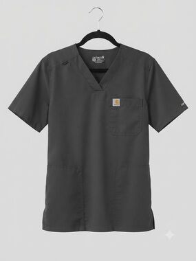 Carhartt Black Medical Scrub Top - Men’s Medium Style C16113 Modern Fit